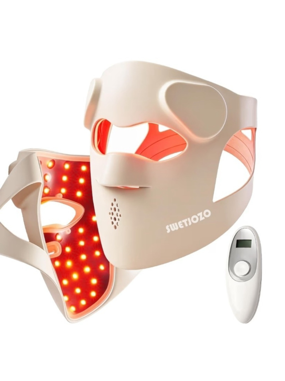 3D LED Face Mask Light Therapy, Cordless Red Light Therapy Mask for Face